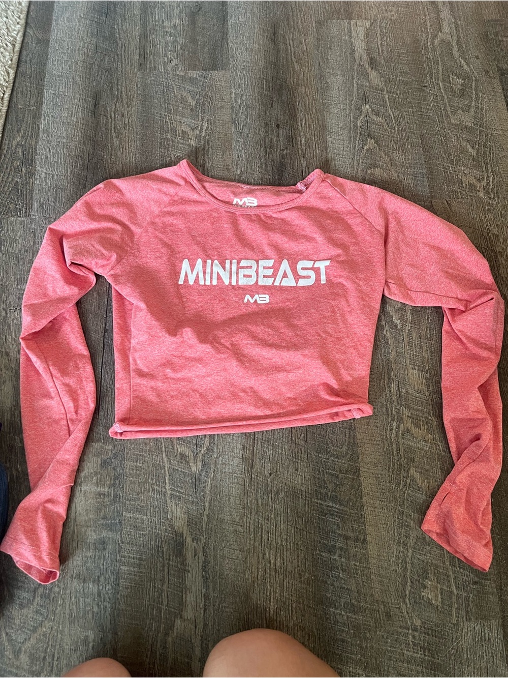 MiniBeast Women's Pink Crop Long-Sleeve Top